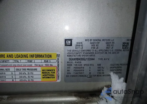 2016 Buick Enclave Leather z USA, uszkodzony, nr VIN 5GAKRBKD6GJ133944